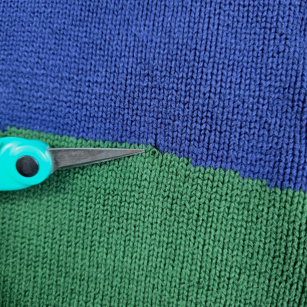 Vintage Clubfellow Golf Sweater Mens XLT Blue Green Hit The Driving Range Knit - Picture 5 of 9